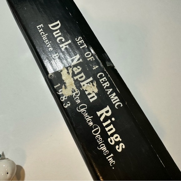 Vintage 1983 Ron Gordon Set of 4 Ceramic Duck Napkin Rings - Picture 6 of 6